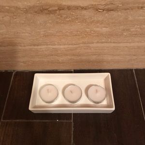Designer bathroom candle holder